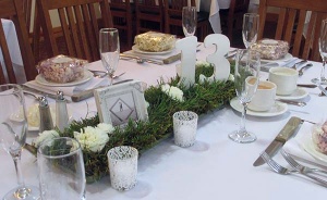 White Rose in the Grass Centerpiece