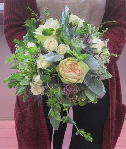 Ivory Garden Rose and Mini Rose Bouquet 