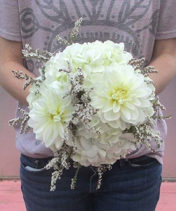 White Hydrangea and Dahlia Bouquet 