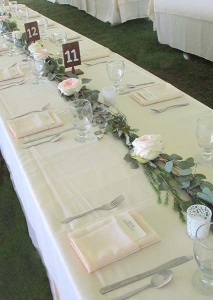 Floral Roping with Mixed Greens and Pink Garden Roses 