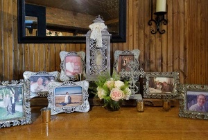 Remembrance Table with Pink and Ivory Vase Accent