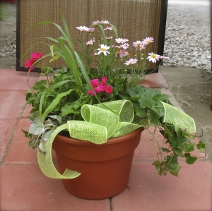 Spring Planter with Bow