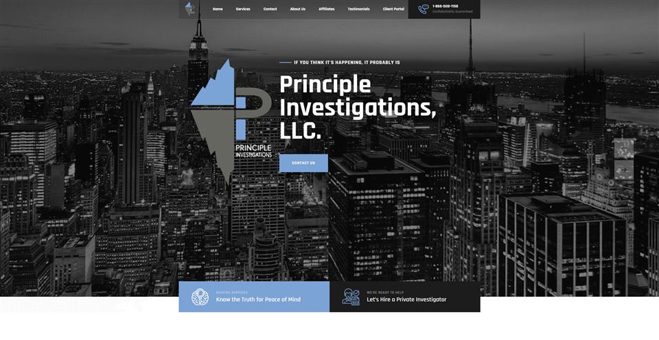 Principle Investigation website preview