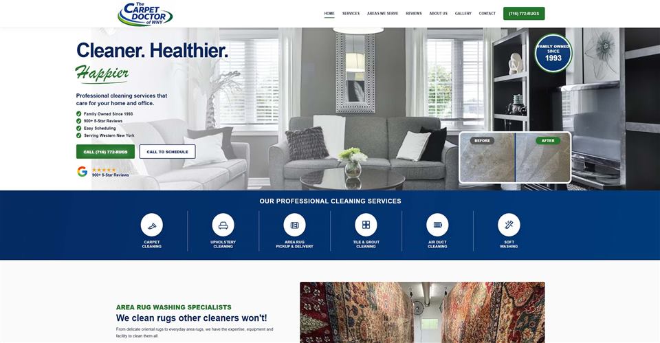 The Carpet Doctor WNY website preview