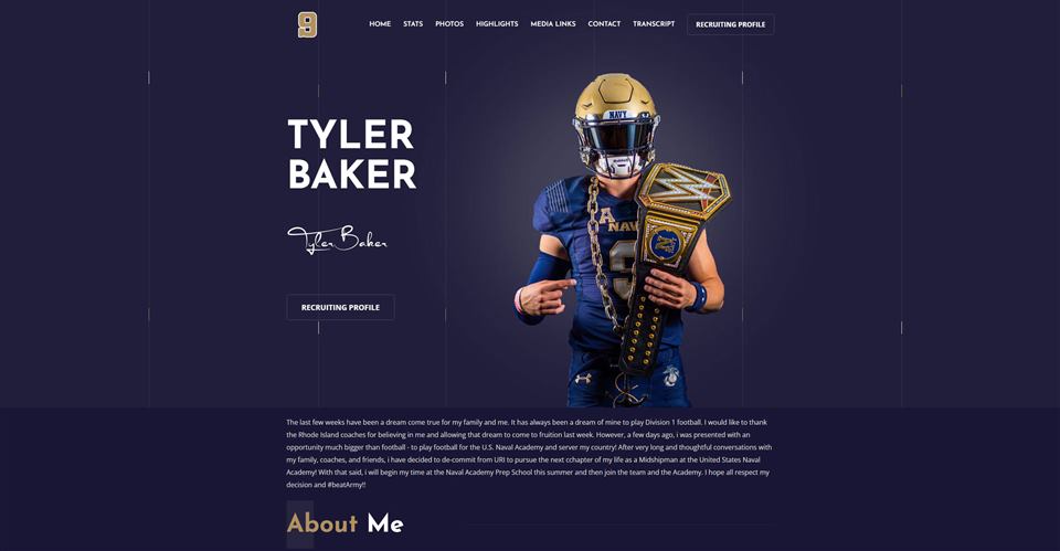 Tyler Baker QB website preview