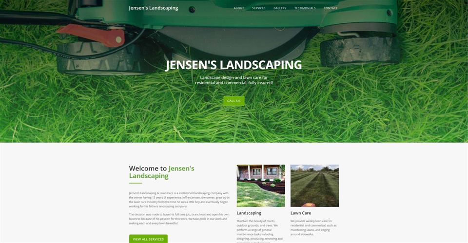 Jensen's Landscaping website preview