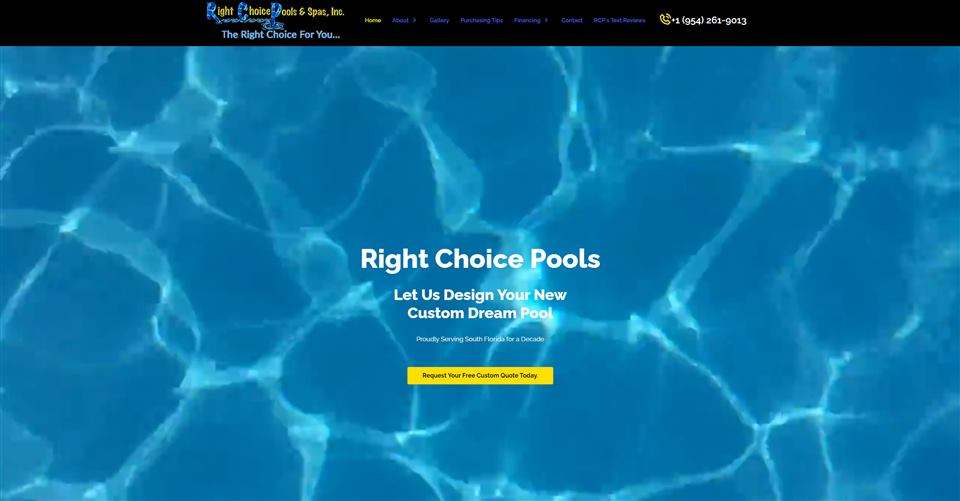 Right Choice Pools website preview